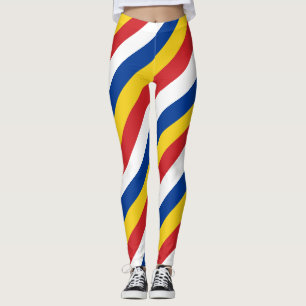 Kap Verde - Farben für die Landesflagge - gestreif Leggings