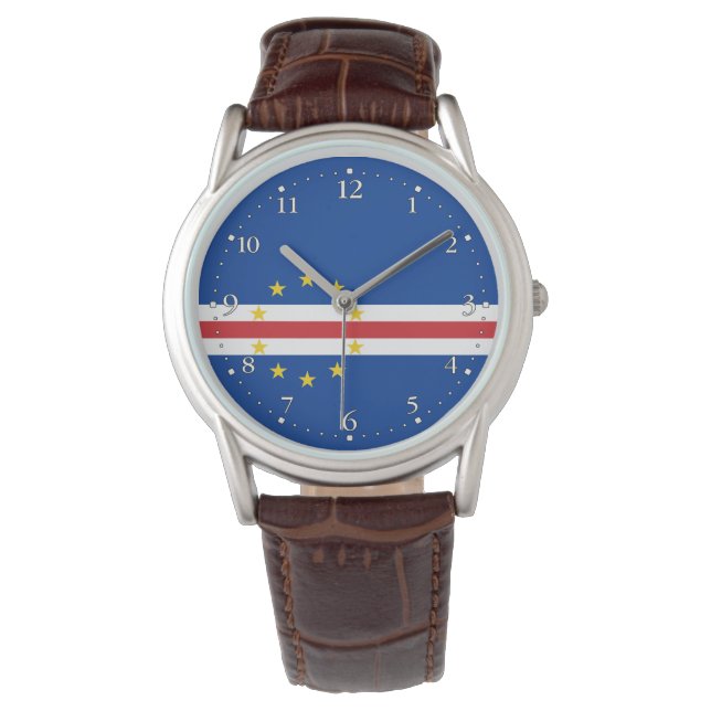 Kap-Verde-Flagge Armbanduhr (Vorderseite)