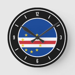 Kap-Verde-Flagge Elegant Runde Wanduhr