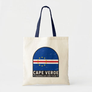 Kap Verde Flagge Emblem Abgenutzt Vintage Tragetasche