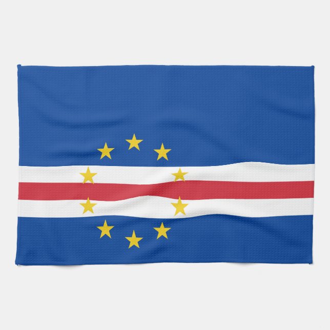 Kap-Verde-Flagge Geschirrtuch (Horizontal)
