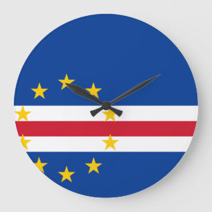 Kap-Verde-Flagge Große Wanduhr