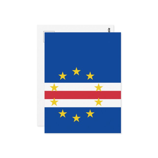Kap-Verde-Flagge Postkarte (Vorderseite/Rückseite Beispiel)