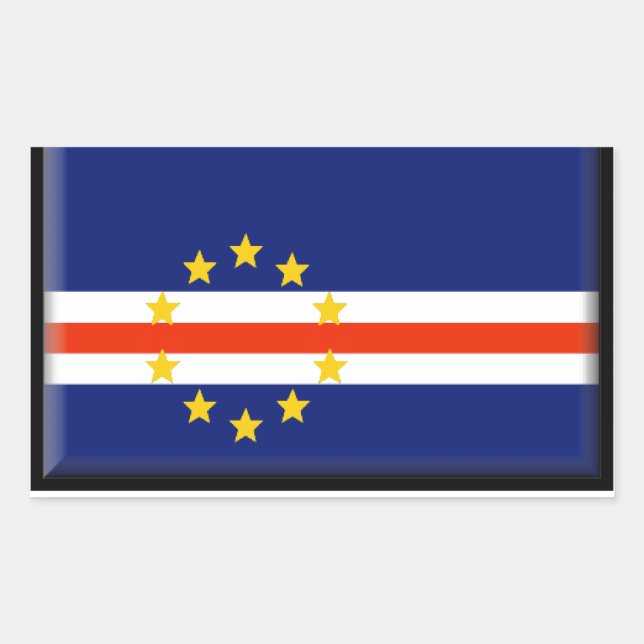Kap-Verde-Flagge Rechteckiger Aufkleber (Vorderseite)