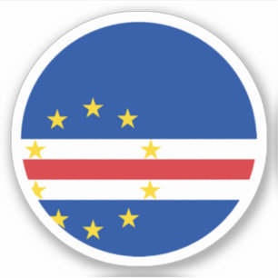 Kap Verde Flagge Rund Aufkleber