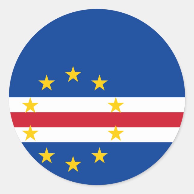 Kap-Verde-Flagge Runder Aufkleber (Vorderseite)