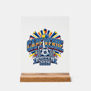 Kap Verde Fußball 2026 Fußball Fett Land Typografi Acrylschild