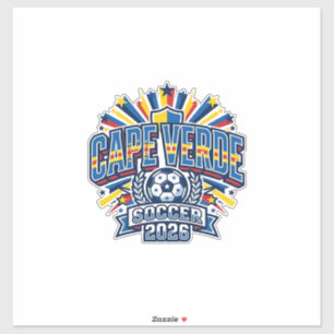 Kap Verde Fußball 2026 Fußball Fett Land Typografi Aufkleber