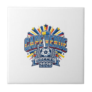 Kap Verde Fußball 2026 Fußball Fett Land Typografi Fliese