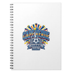 Kap Verde Fußball 2026 Fußball Fett Land Typografi Notizblock