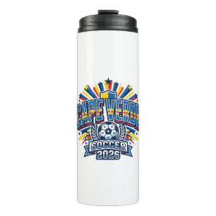 Kap Verde Fußball 2026 Fußball Fett Land Typografi Thermosbecher