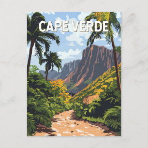 Kap Verde Illustration Reise Kunst Vintage Postkarte