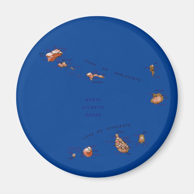 Kap Verde Map Magnet (Vorne)