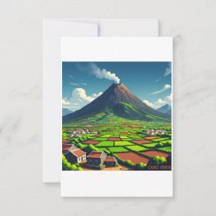 Kap Verde Poster – Vulkan und tropische Landschaft