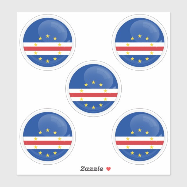 Kap Verde Rund icon flag Aufkleber (Blatt)