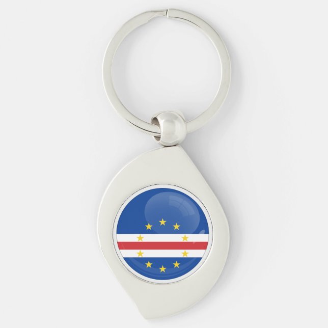 Kap Verde Rund icon flag Schlüsselanhänger (Vorderseite)