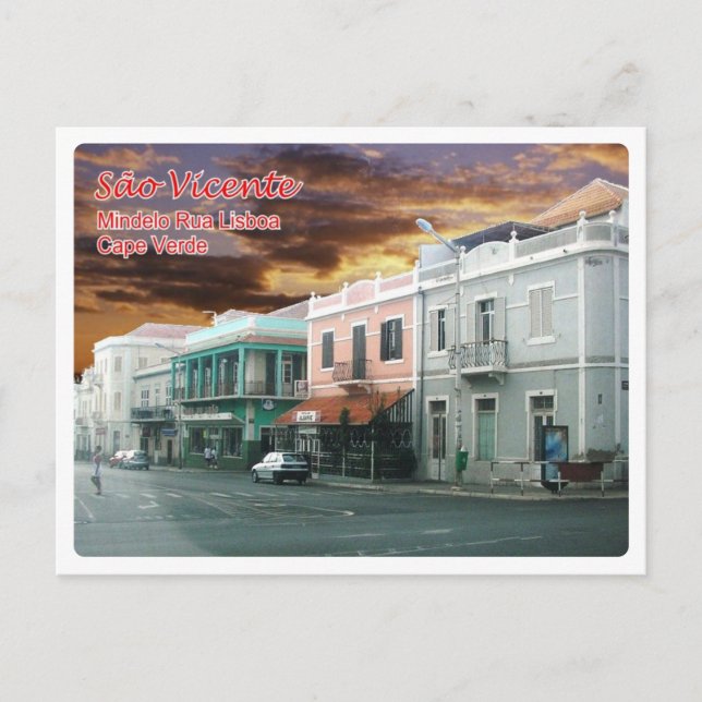 Kap Verde - Sao Vicente - Mindelo Street Lisboa Postkarte (Vorderseite)
