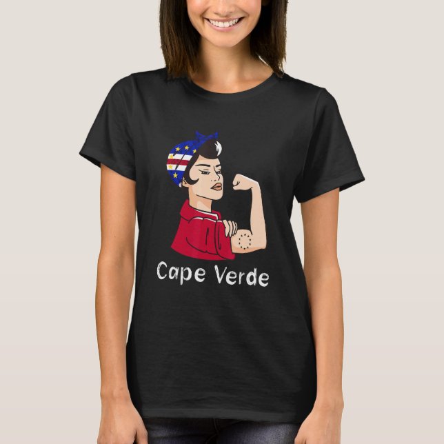 Kap Verde Strong Cape Verdean Roots Woman Scarf T-Shirt (Vorderseite)