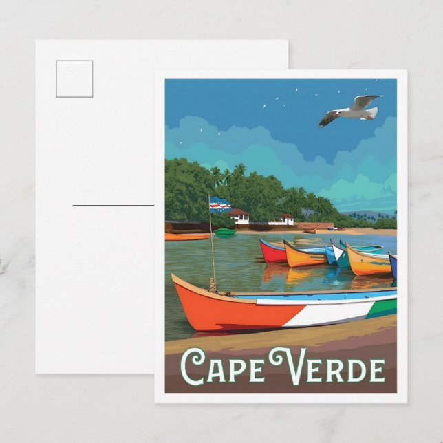 Kap Verde Vintage-Reise  Postkarte (Vorne/Hinten)
