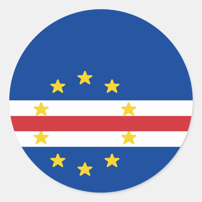 kap-verdische Flagge Runder Aufkleber (Vorderseite)