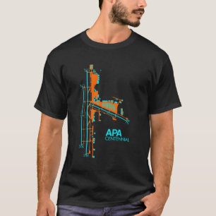 Kapa Apa Centennial Flughafendiagramm Pilot Luftfa T-Shirt