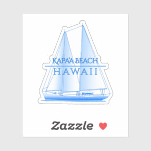 Kapa'a Beach Coastal Nautical Segelschiff Aufkleber