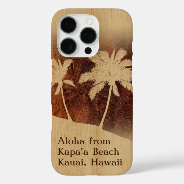 Kapaa Sunset Hawaiian Imitats Koa Wood Case-Mate iPhone Hülle (Rückseite)