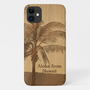 Kapaa Sunset Hawaiian Imitats Koa Wood Single Palm Case-Mate iPhone Hülle