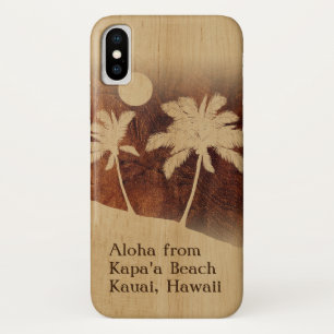Kapaa Sunset Hawaiian Imitats Koa Wood Twin Palm Case-Mate iPhone Hülle