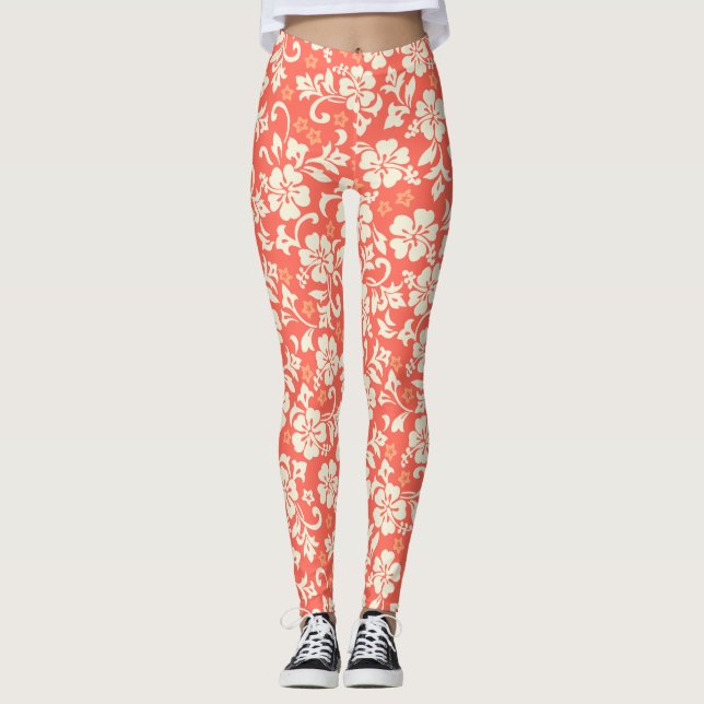 Kapalua Pareau Hawaiianischer Hibiskus Leggings (Vorderseite)