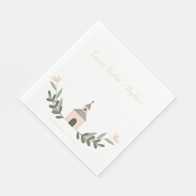 Kapele und Blumen Soft Blush Servietten (Ecke)