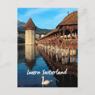 Kapellbrücke Luzern in der Schweiz Postkarte