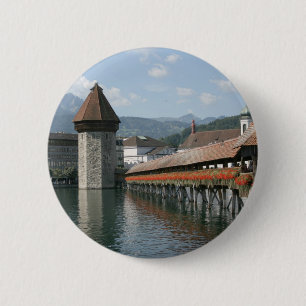 Kapellbrücke, Luzern, Schweiz Button
