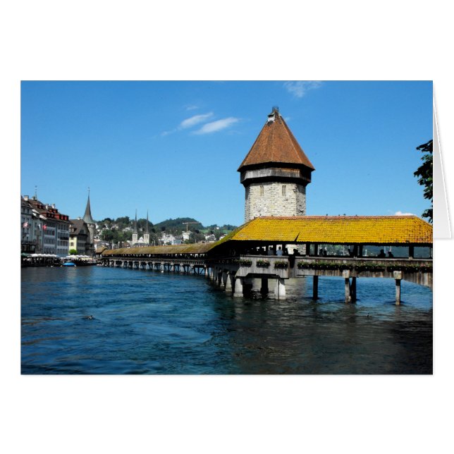 Kapellbrücke, Luzern, Schweiz Karte (Vorderseite (Horizontal))