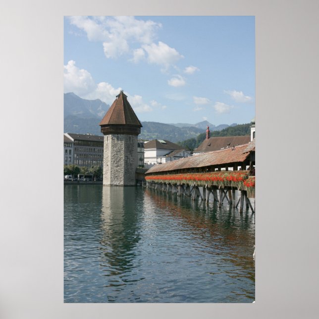 Kapellbrücke, Luzern, Schweiz Poster (Vorne)
