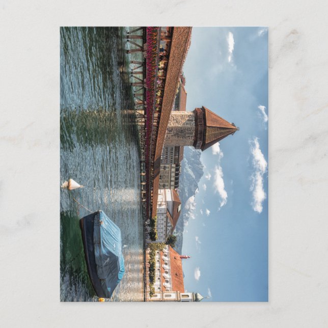 Kapellbrücke Luzern, Schweiz Postkarte (Vorderseite)
