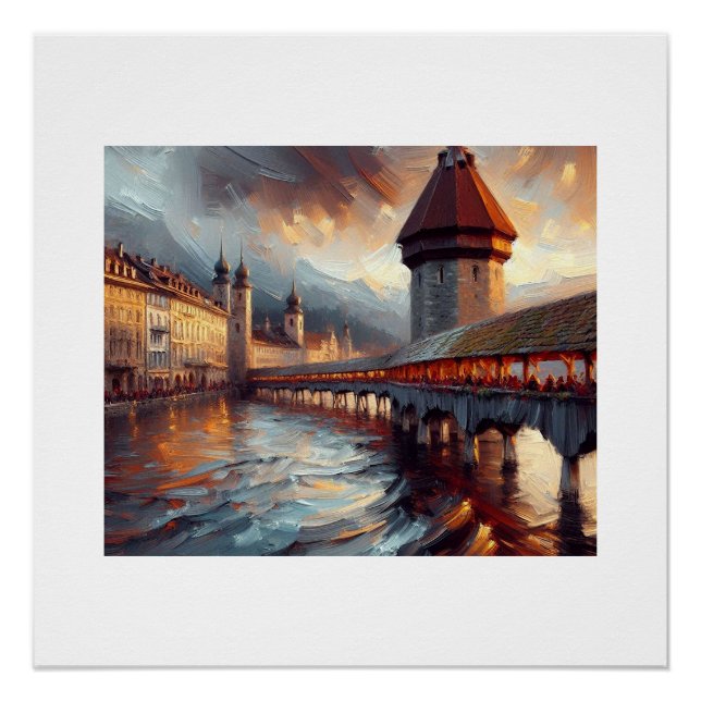 Kapellbrücke Schweiz, Poster (Vorderseite)