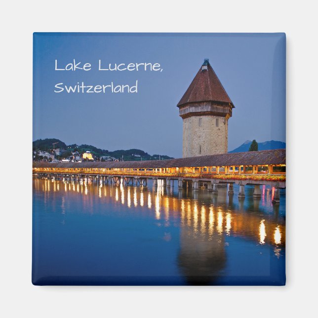 Kapellbrücke, Vierwaldstättersee, Schweiz Magnet (Vorne)