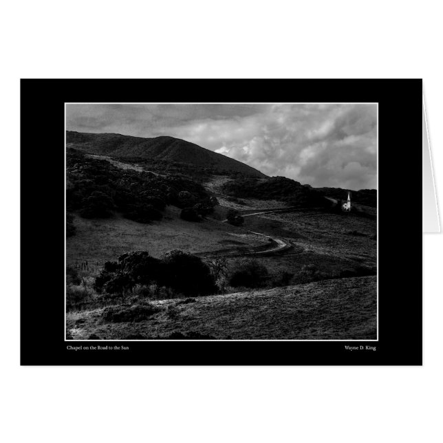 Kapelle auf dem Weg zur Sun Monochrome Card (Vorderseite (Horizontal))
