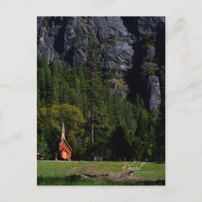 Kapelle auf der Yosemite Postkarte (Vorderseite)