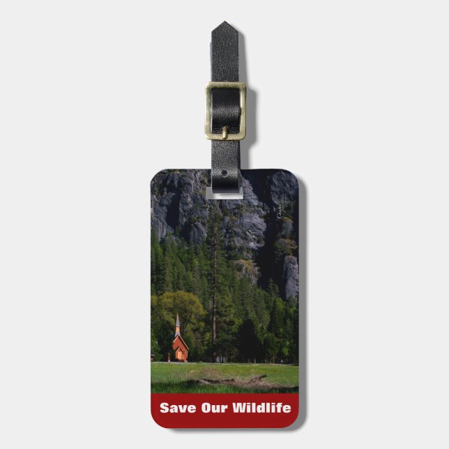 Kapelle bei Yosemite Gepäckanhänger (Vorderseite vertikal)