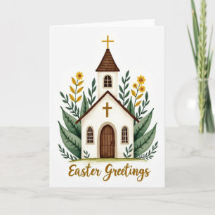 Kapelle Blumen Saison Grußkarte Karte