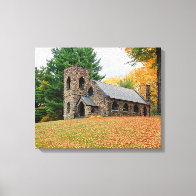 Kapelle im Herbst Leinwanddruck (Vorderseite)