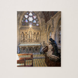 Kapelle Interieur mit Altar & Glasfenster Puzzle