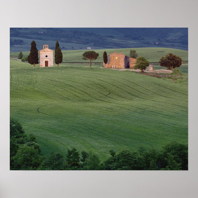 Kapelle San Quirico d'Orcia, Toskana, Italien Poster (Vorne)