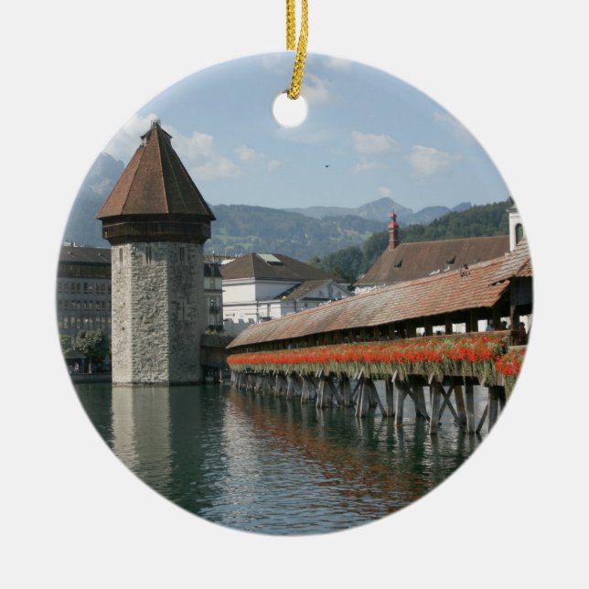 Kapellen-Brücke, Luzerne, die Schweiz Keramikornament (Vorne)
