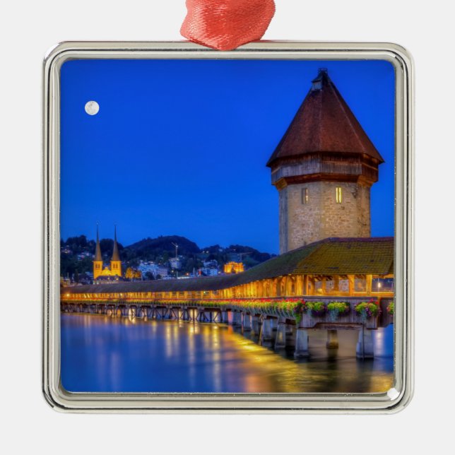 Kapellenbrücke, Kapellbrucke, Luzerne, die Schweiz Ornament Aus Metall (Vorne)