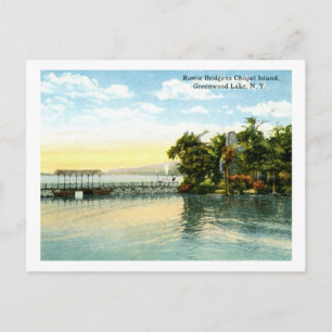 Kapellinsel, Greenwood Lake, NY 1916 Vintag Postkarte