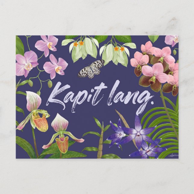"Kapit lang" (Hang dort hinein) Philippino Motivie Postkarte (Vorderseite)
