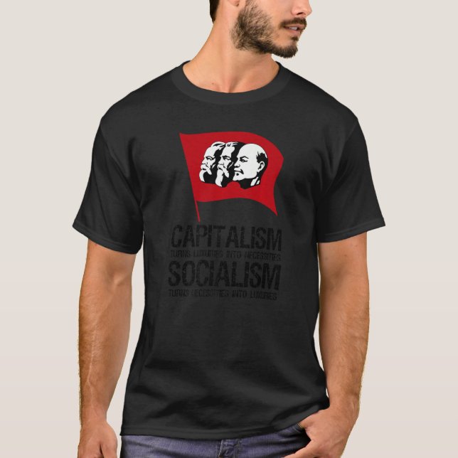 Kapitalismus vs Sozialismus Anti-Kommunismus Pro K T-Shirt (Vorderseite)